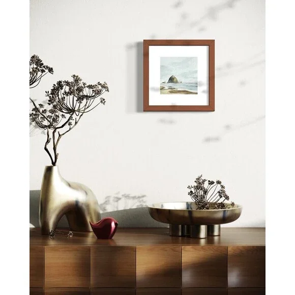 8x8 PNW Original Oil Painting Oregon Cannon Beach Seascape Coastal Calm Signed - Picture 6 of 7